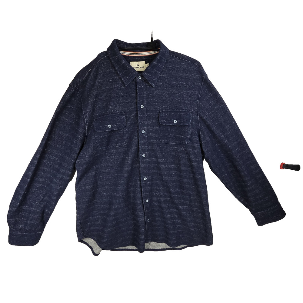 The Normal Brand Shirt Mens XXL Blue Long Sleeve Gorpcore Collard Hiking Winter